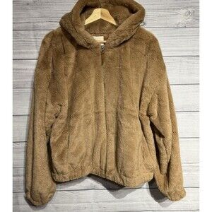 NWT Thread & Supply Northy Brown Teddy Bear Faux Shearling Sherpa Jacket Sz L
